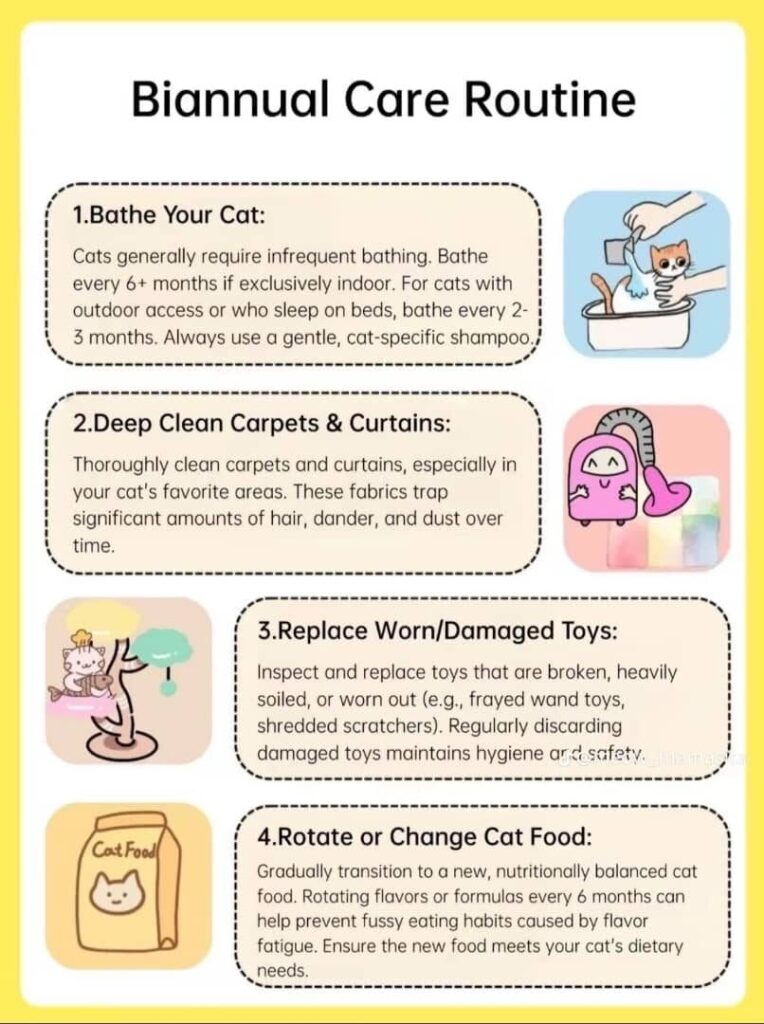 biannual cat care routine