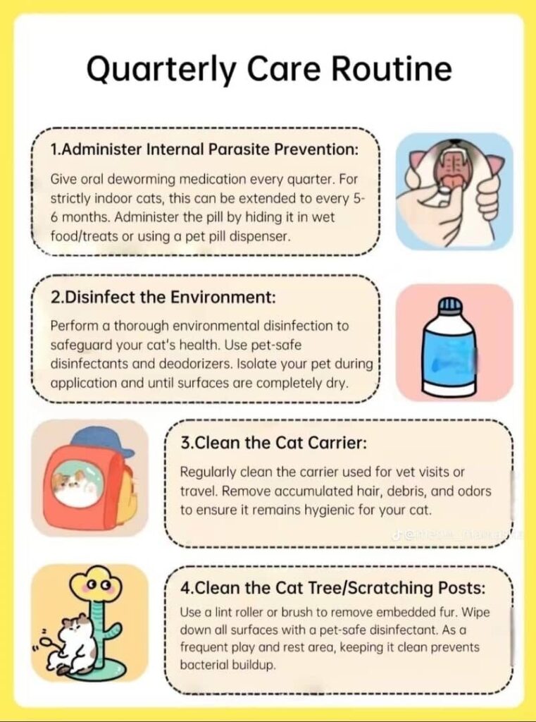 quarterly cat care routine